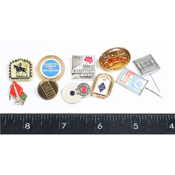 #608 LOT OF 10 USSR CCCP COMMUNIST RUSSIA PINS