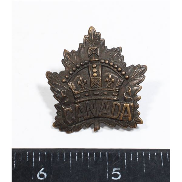 #613 WW1 CANADIAN EXPEDITIONARY FORCES CAP BADGE