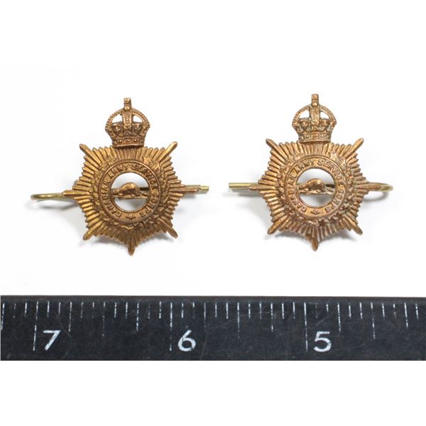 #614 WW1 CANADIAN ARMY SERVICE CORPS COLLAR PAIR
