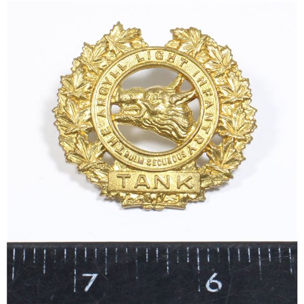 #620 WW2 ARGYLL LIGHT INFANTRY TANK CAP BADGE