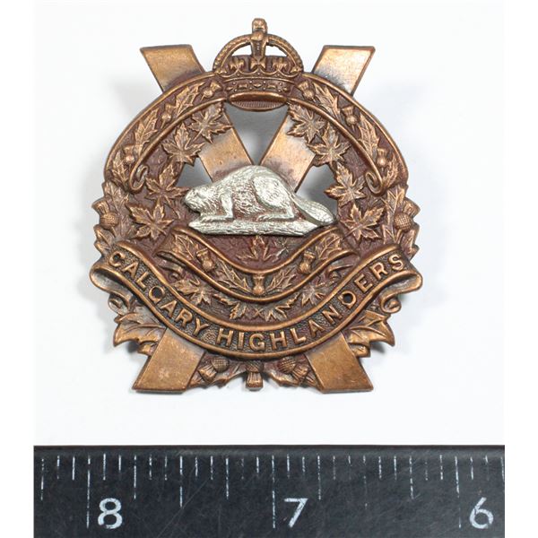 #625 WW2 CALGARY HIGHLANDERS CAP BADGE