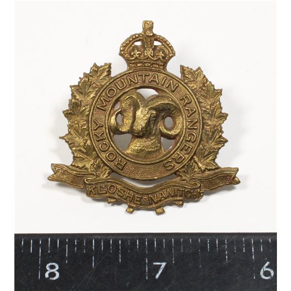 #632 WW2 ROCKY MOUNTAIN RANGERS CAP BADGE