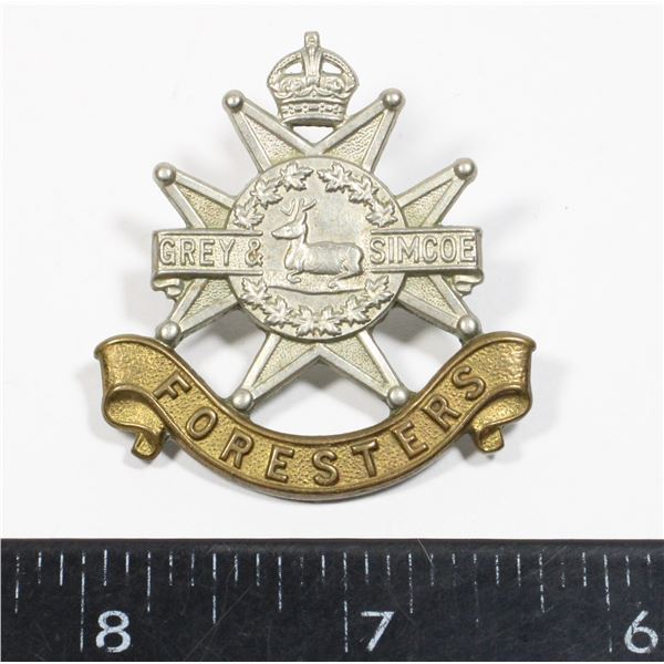 #634 WW2 GREY & SIMCOE FORESTRS CAP BADGE
