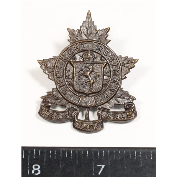 #643 WW2 THE KENT REGIMENT CAP BADGE CANADA