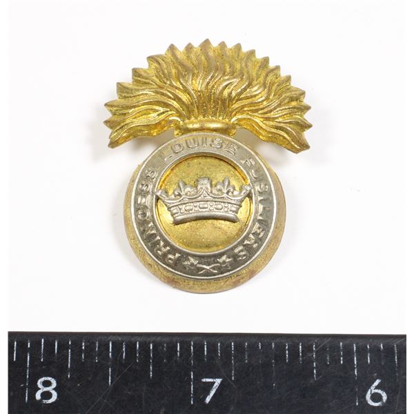 #645 WW2 PRINCESS LOUIS FUSILIERS CAP BADGE SCULLY