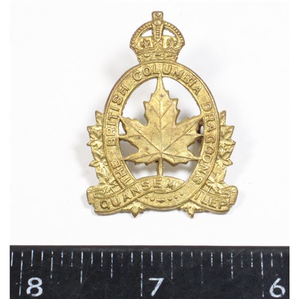 #646 WW2 BRITISH COLUMBIA DRAGOONS CAP BADGE