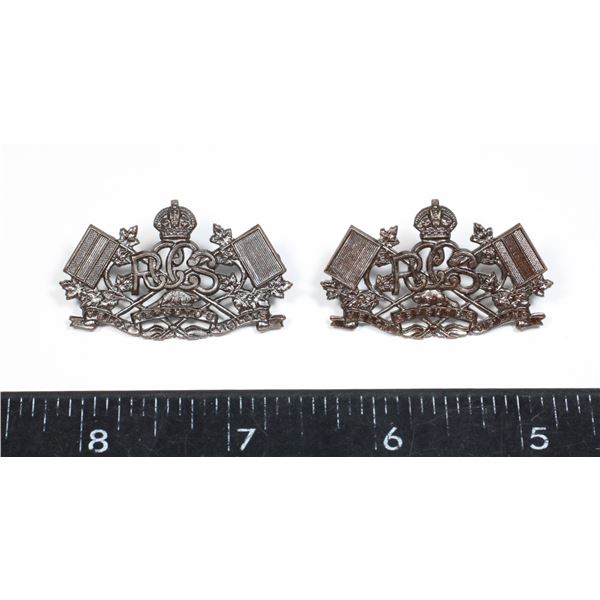 #672 WW2 ROYAL CANADIAN CORPS OF SIGNALS COLLARS