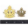 Image 1 : #676 WW2 LE REGIMENT DE HULL CAP BADGE +COLLAR SET