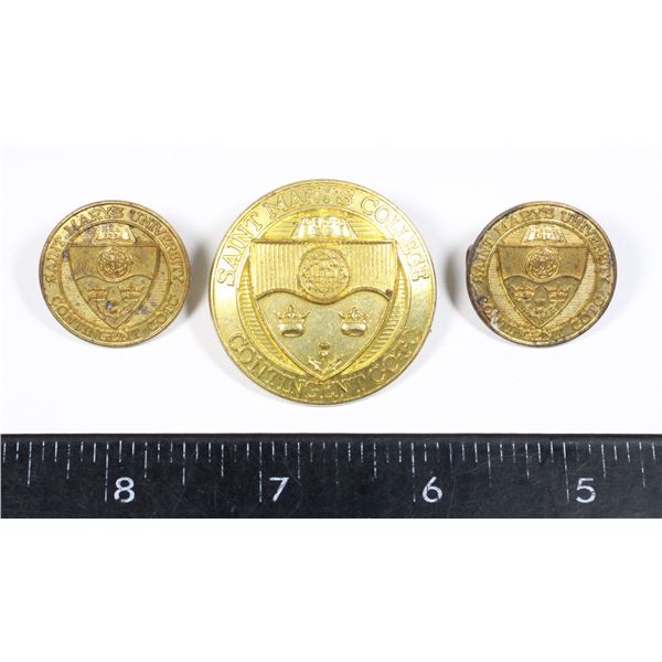 #681 WW2 ST MARY'S UNIVERSITY COTC CAP BADGE SET