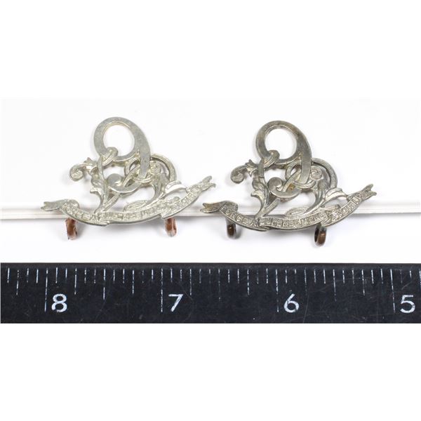 #690 9TH BN VOLUNTEER MILITIA RIFLES COLLAR PAIR