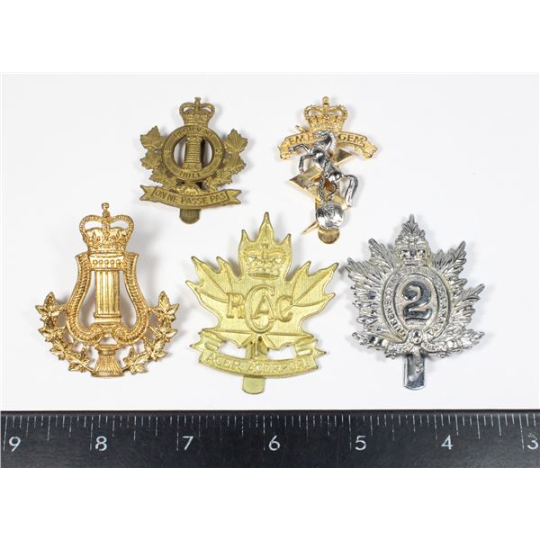 #698 FIVE COLD WAR CANADIAN CAP BADGES RCAC