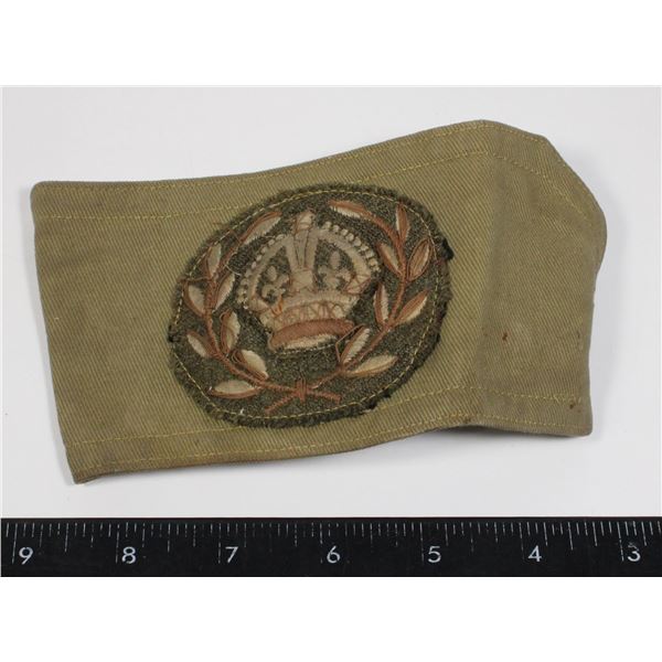 #723 WW2 BRITISH WARRENT OFFICERS ARMBAND NAMED