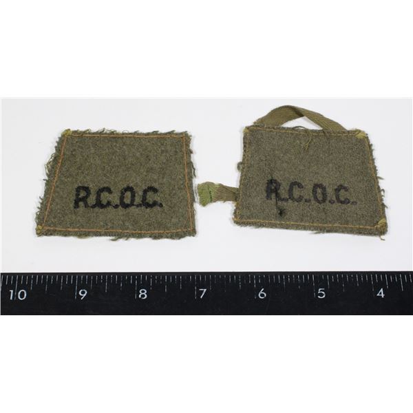 #738 WW2 CANADIAN SLIP ON SHOULDER TITLES RCOC
