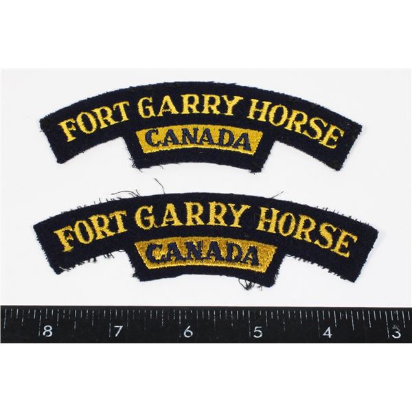 #751 FORT GARRY HORSE CANADA SHOULDER TITLE PAIR