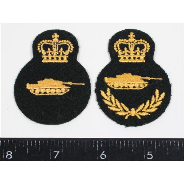 #762 LOT OF 2 CANADIAN ARMOURED INSIGNIA W/ TANK