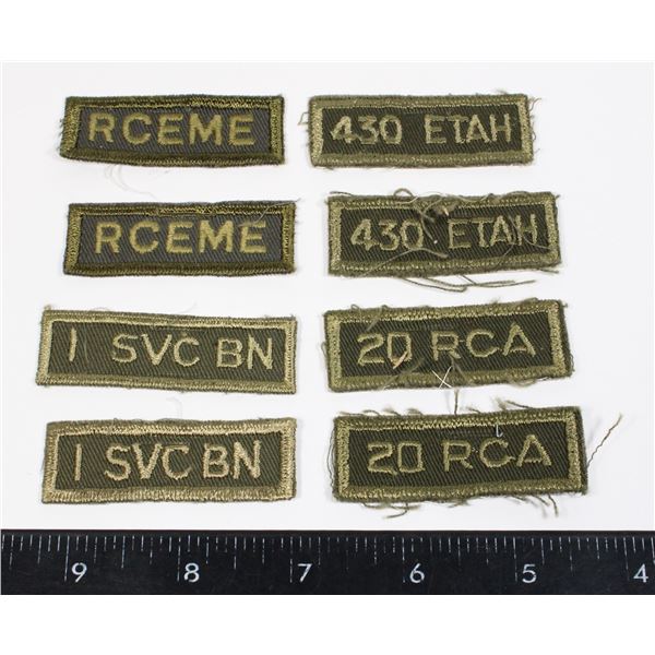 #766 4 PAIRS CANADIAN MILITARY TITLES INC 1 SVC BN