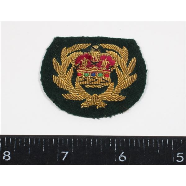 #773 CANADIAN MILITARY GOLD WIRE CROWN INSIGNIA