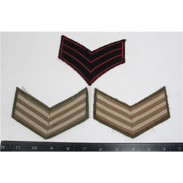 #776 LOT OF 3 CHEVRON RANK INSIGNIA ASSORTED TYPES