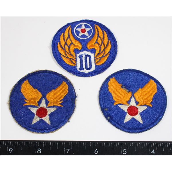 #781 WW2 10TH USAAF PATCH W/ 2 USAF USAAF PATCHES