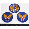 Image 1 : #781 WW2 10TH USAAF PATCH W/ 2 USAF USAAF PATCHES