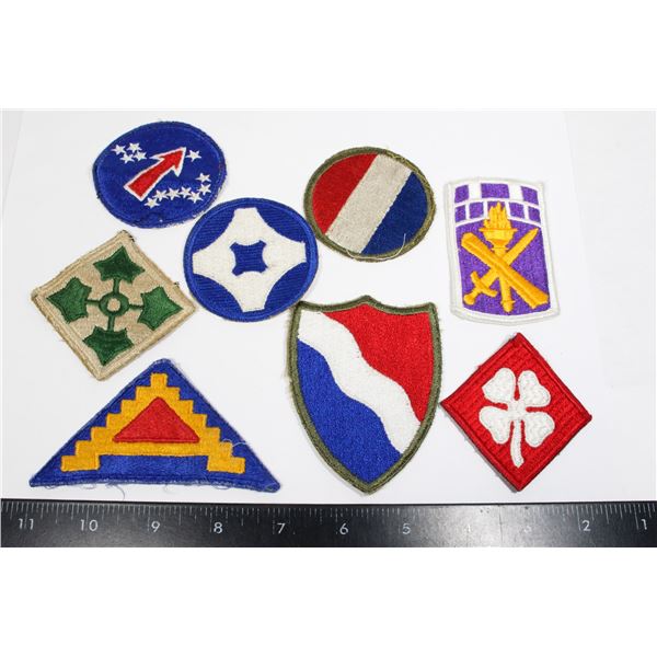 #783  LOT OF 8 WW2 KOREAN WAR US ARMY PATCHES INC