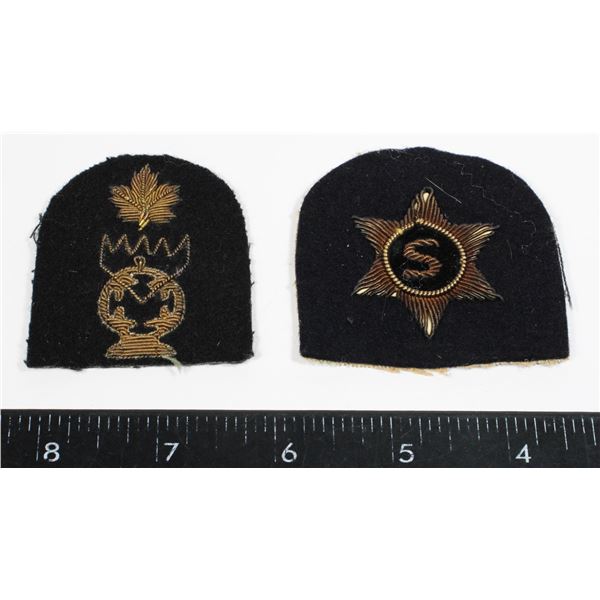 #794 LOT OF 2 GOLD WIRE ROYAL CANADIAN NAVY AND