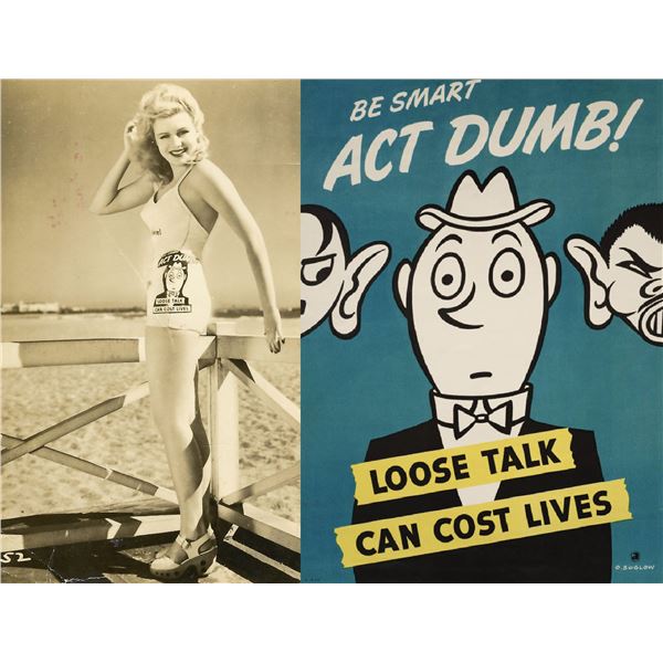 #812 RARE WW2 MODEL PHOTOGRAPH LOOSE TALK COSTS