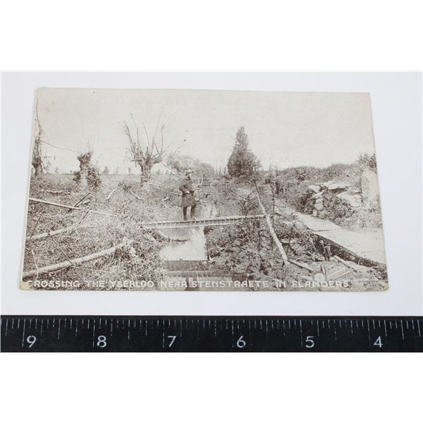 #825 WW1 BRITISH POSTCARD FLANDERS SOLDIER IMAGE