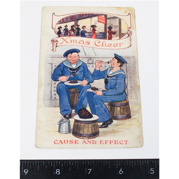 #826 BRITISH ROYAL NAVY CARTOON POSTCARD SIGNED