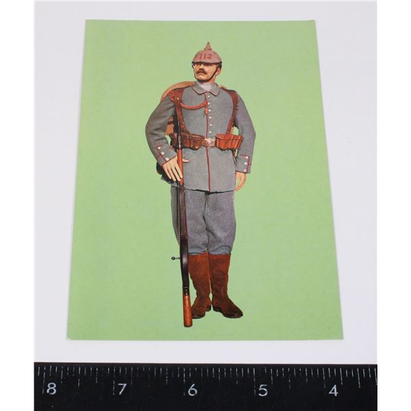 #835 FRENCH CARD- WW1 GERMAN SOLDIER PICKELHAUBE