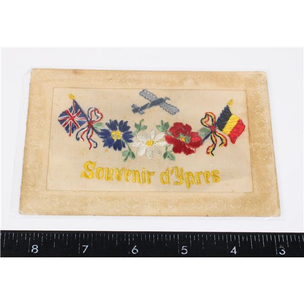 #838 WW1 SILK POSTCARD AIR FORCE SOUVENIR D' YPRES