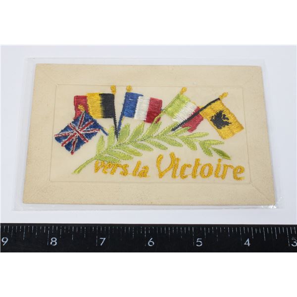 #850 WW1 ILK POSTCARD VERS LA VICTOIRE ALLIED FLAG