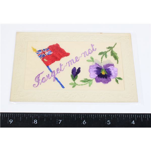 #853 WW1 SILK POSTCARD CANADA RED ENSIGN FLAG