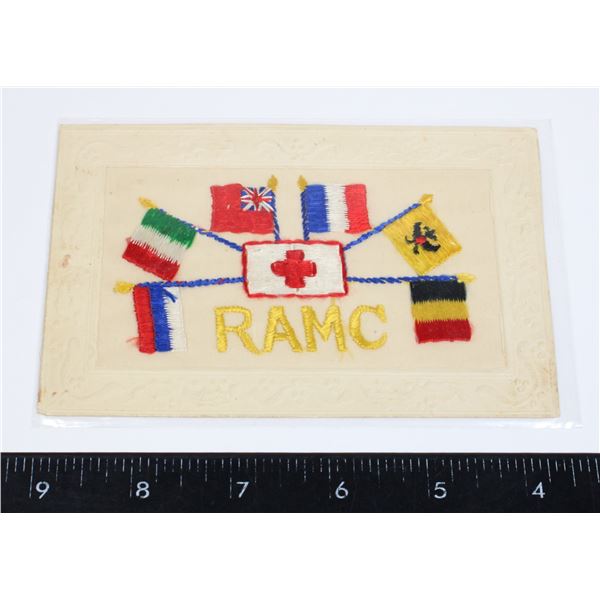 #854 WW1 SILK POSTCARD ROYAL ARMY MEDICAL CORPS