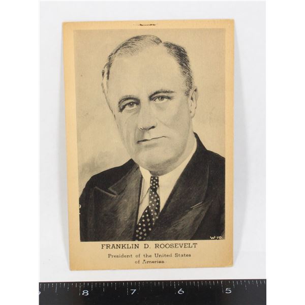 #876 WW2 FRANLIN D ROOSEVENT PRESIDENT POSTCARD