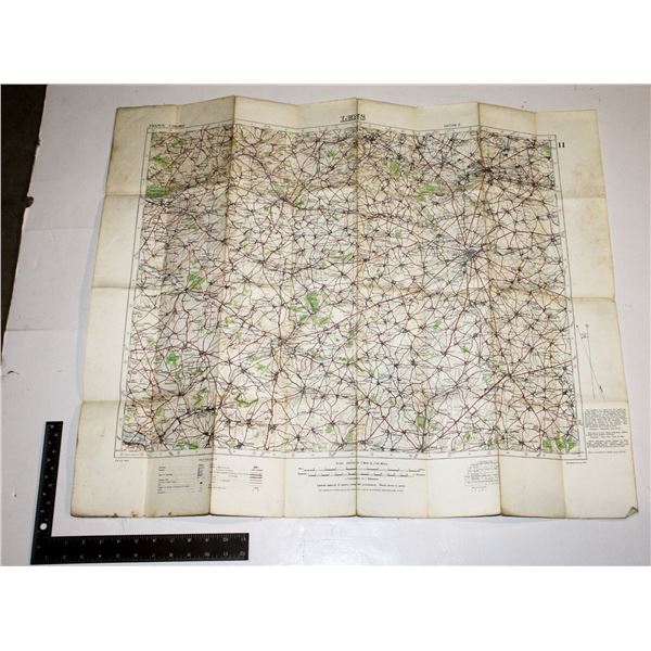 #889 WW1 BRITISH MILITARY MAP FRANCE LENS 1916