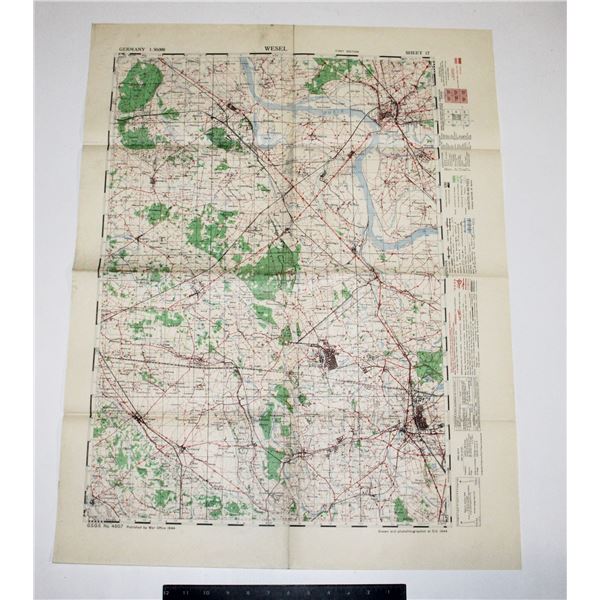 #899  WW2 BRITISH MILITARY MAP WESEL 1944 GERMANY