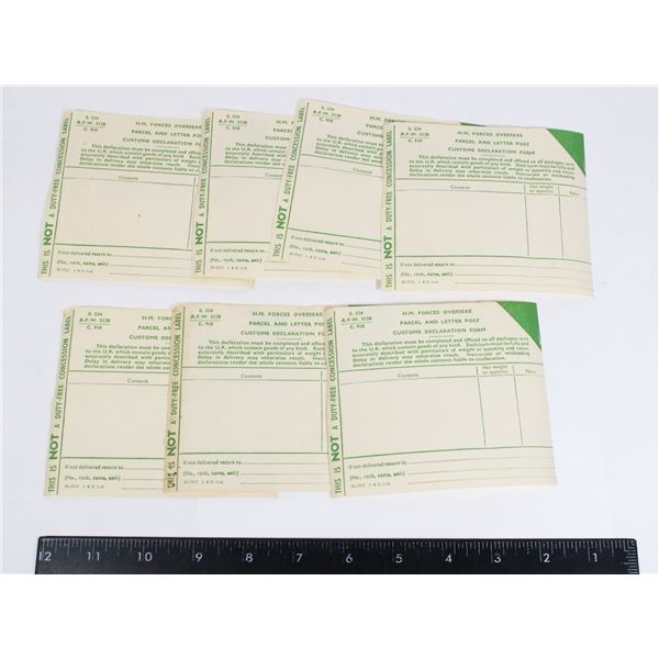 #904 WW2 LOT OF 5 HM FORCES OVERSEAS FORMS