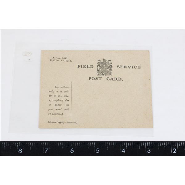 #907 UNUSED EARLY 1900'S FIELD SERVICE POST CARD
