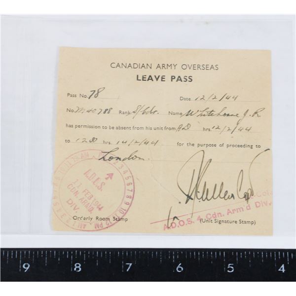 #908 WW2 4TH CANADIAN ARMOURED DIVISION 1944