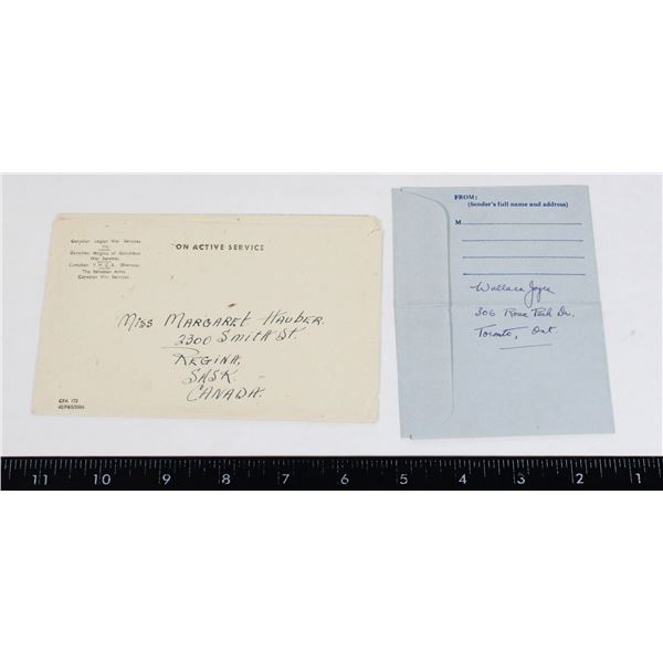 #912 LOT OF 2 WW2 CANADIAN MILITARY ENVELOPES