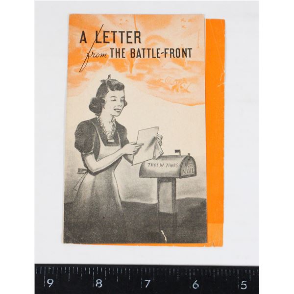 #913 WW2 USA A LETTER FROM THE BATTLE FRONT PAPER