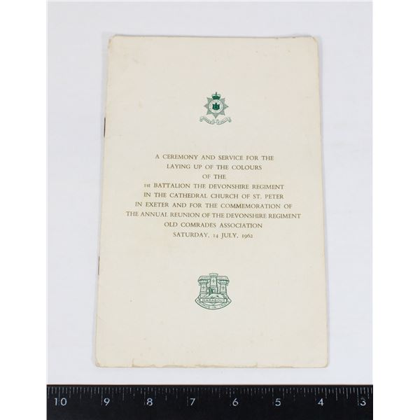 #919 1963 PAMPHLET 1ST BATT DEVONSHIRE REGIMENT