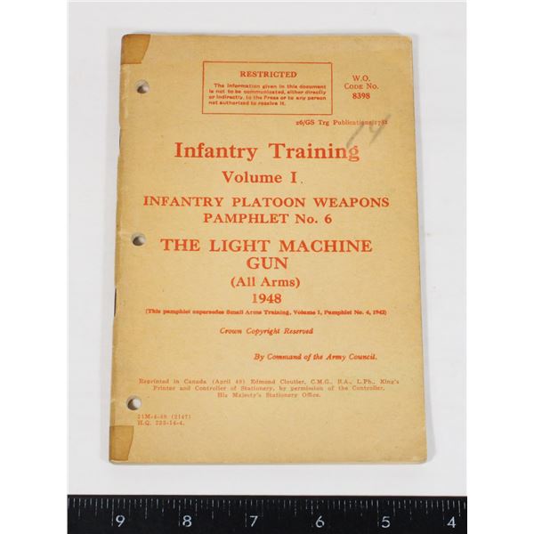 #925 1948 INFANTRY TRAINING PLATOON WEAPONS BOOK