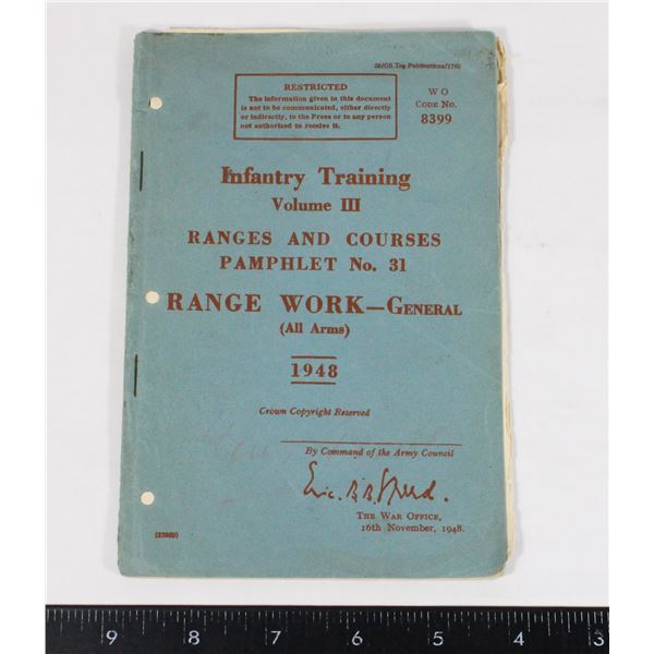 #926  1948 INFANTRY TRAINING RANGES COURSES BOOK