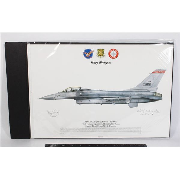 #930 SIGNED "SHARK" PILOT USAF AIR FORCE ART PRINT