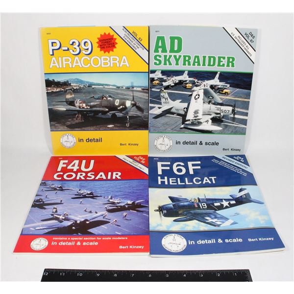 #1090 LOT OF 4 IN DETAIL & SCALE PROP PLANE BOOKS
