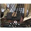 Image 5 : #1138 WOODEN SHIP MODEL WITH SAILS + METAL STAND