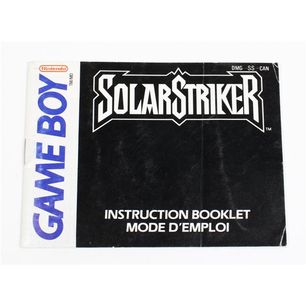 #1201  NINTENDO GAME BOY  MANUAL SOLAR STRIKER
