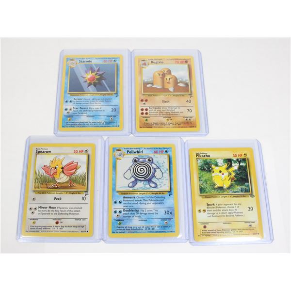 #1213 POKÉMON 1998 5 CARD LOT PIKACHU DUGTRIO